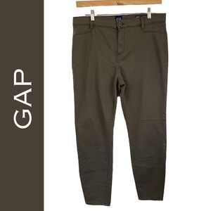 GAP Stretch Skinny Pants Size 14 Olive Green Comfortable Fit Trousers